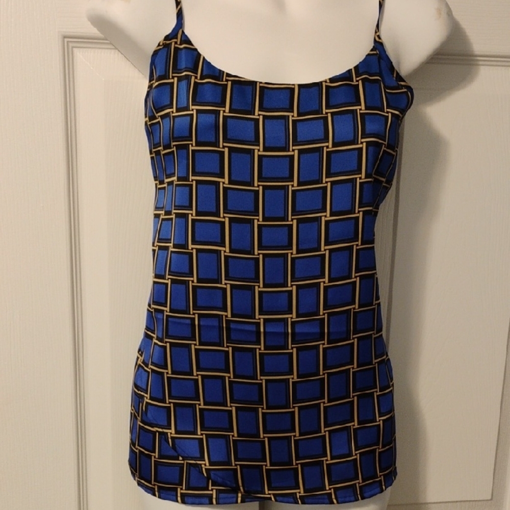 The Limited Blue and Black Geometric Camisole
